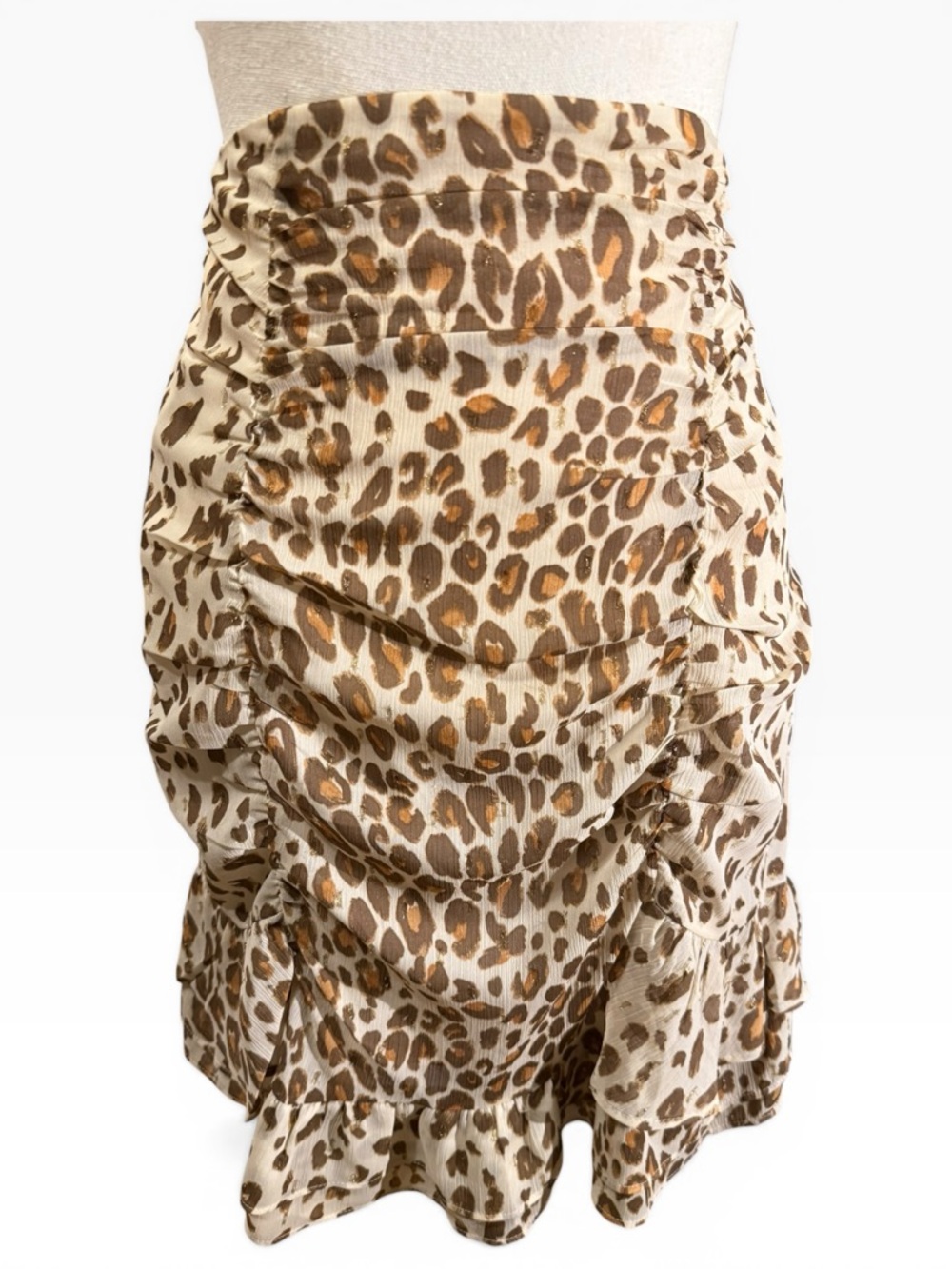 Cheetah Print Ruffled Mini Skirt - Picture 2 of 3